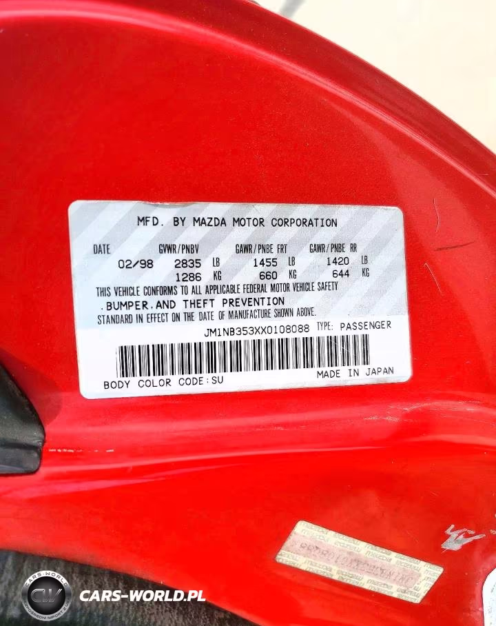 1999 Mazda Mx-5 Miata VIN:JM1NB353XX0108088 - 12