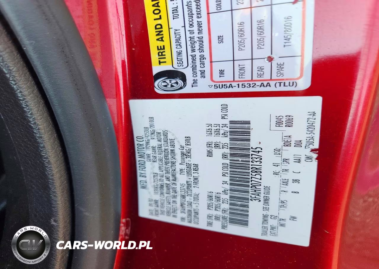 2008 Ford Fusion Se VIN:3FAHP07Z58R133745 - 12