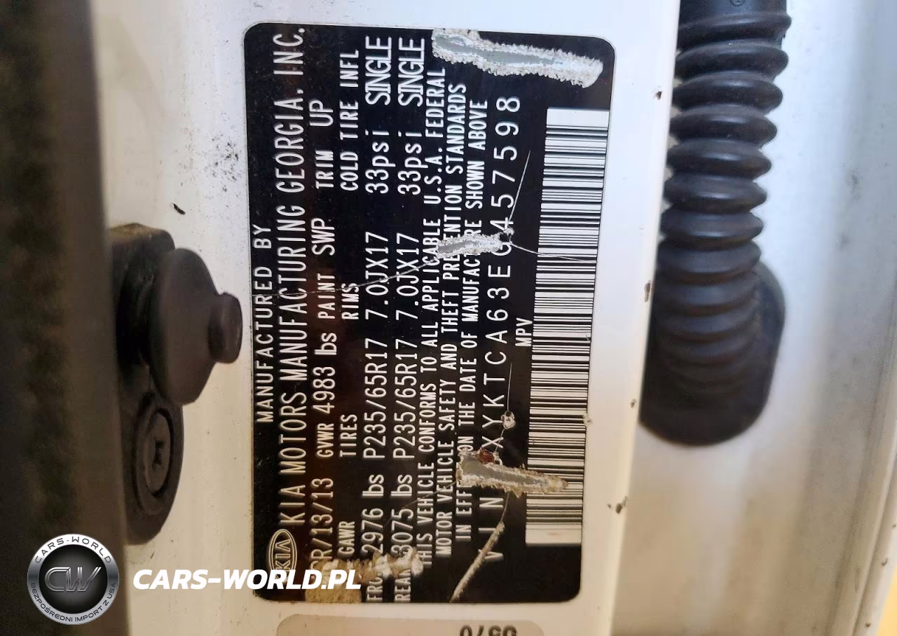 2014 Kia Sorento Lx VIN:5XYKTCA63EG457598 - 14