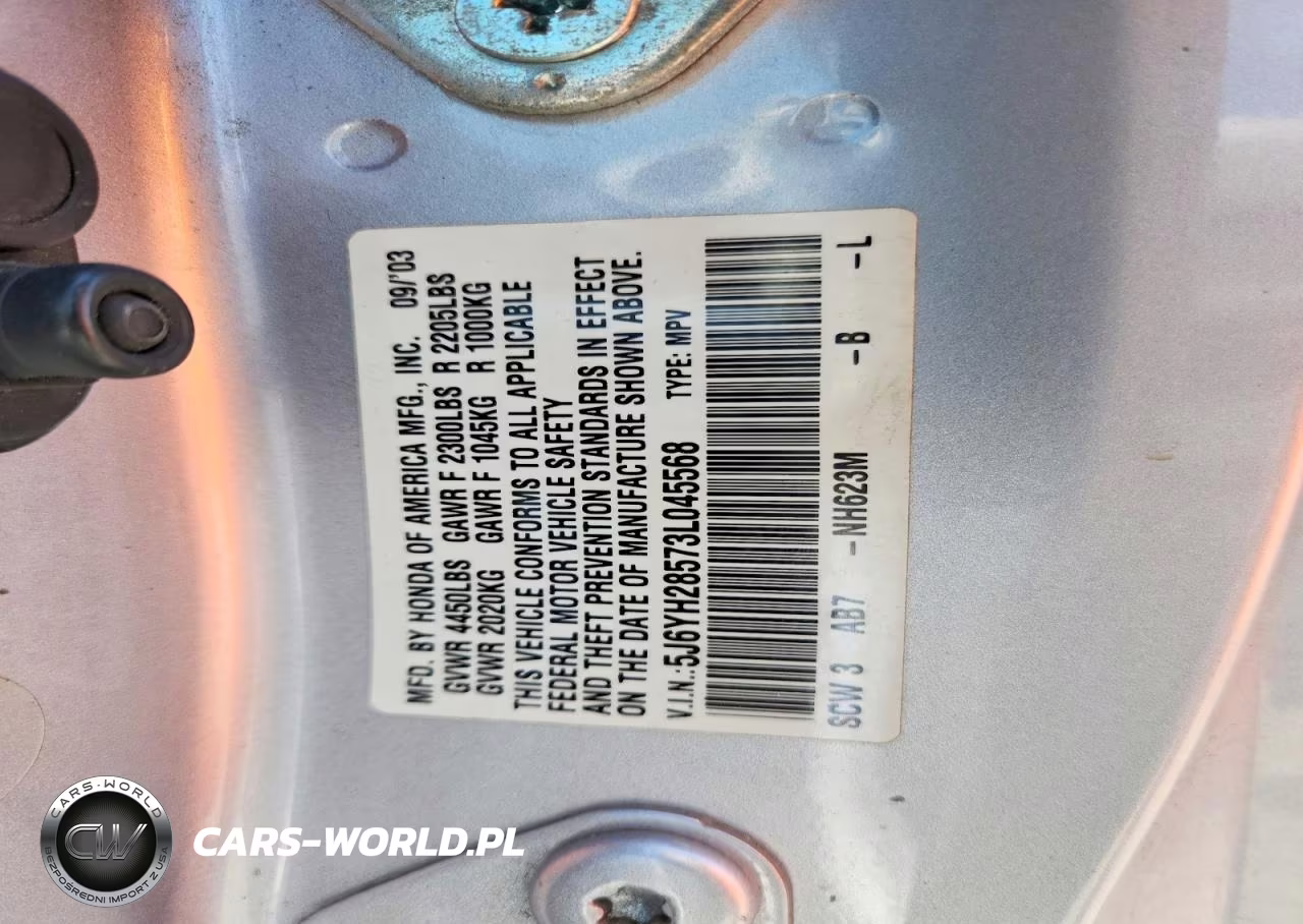 2003 Honda Element Ex VIN:5J6YH28573L045568 - 13