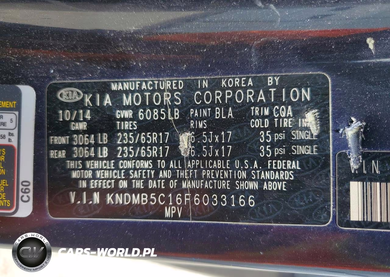 2015 Kia Sedona Lx VIN:KNDMB5C16F6033166 - 13