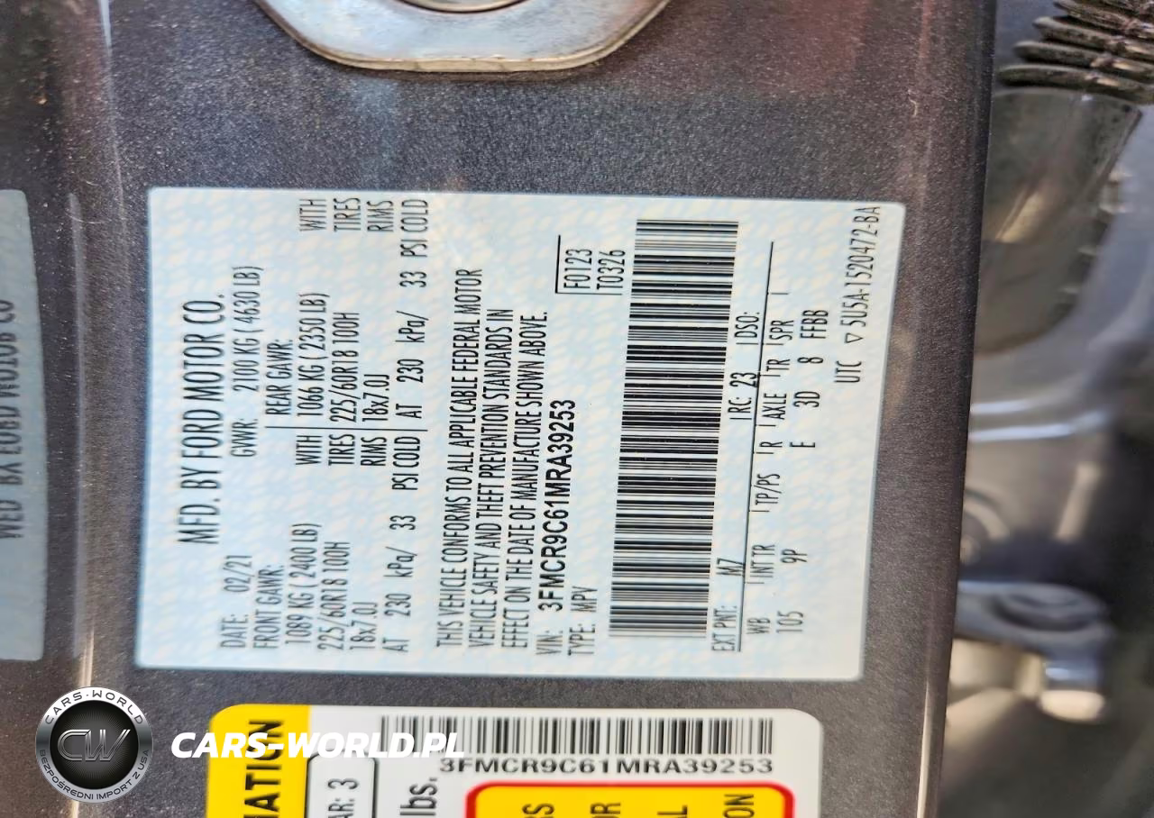 2021 Ford Bronco Sport Outer Banks VIN:3FMCR9C61MRA39253 - 12