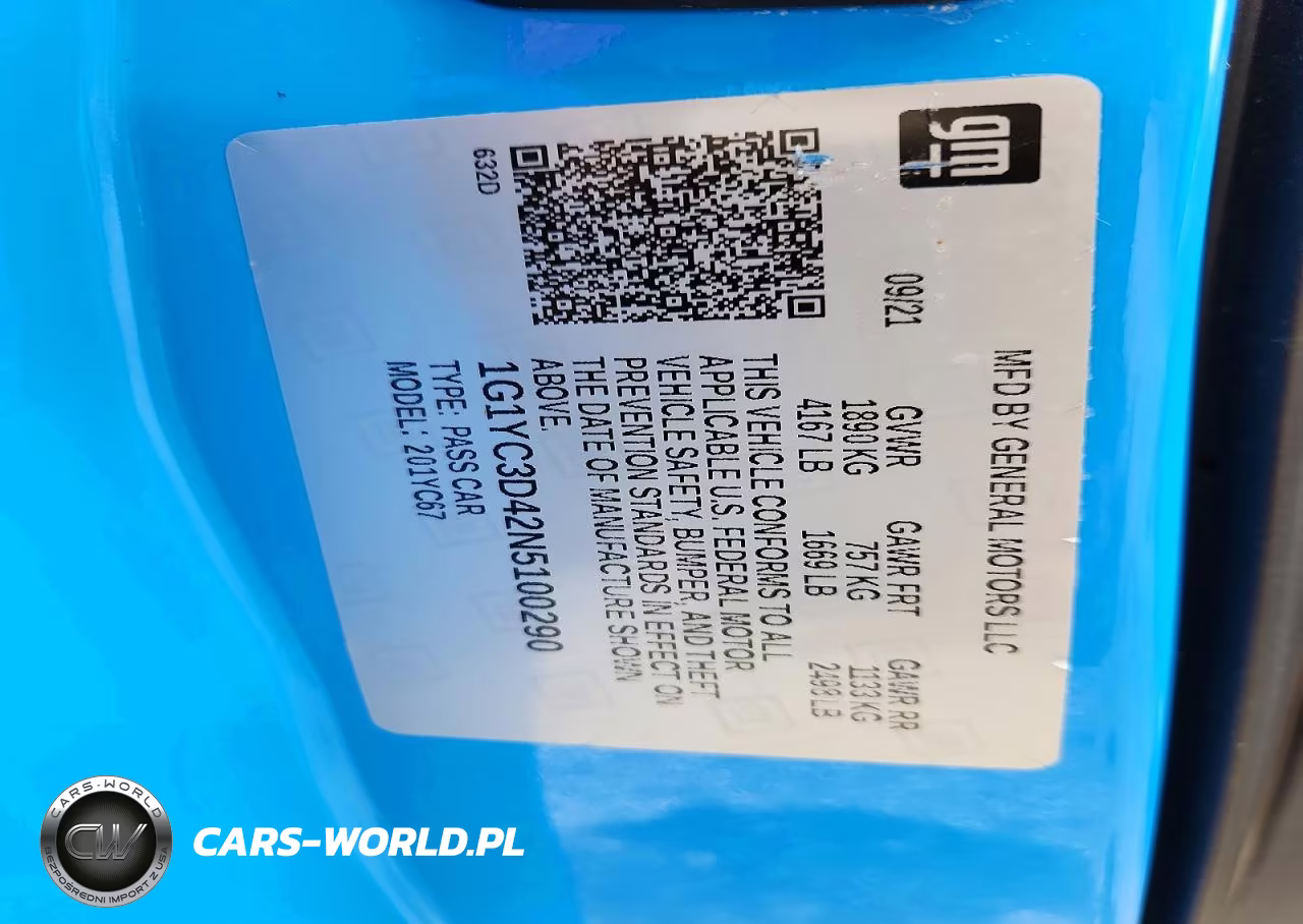 2022 Chevrolet Corvette Stingray 3Lt VIN:1G1YC3D42N5100290 - 12