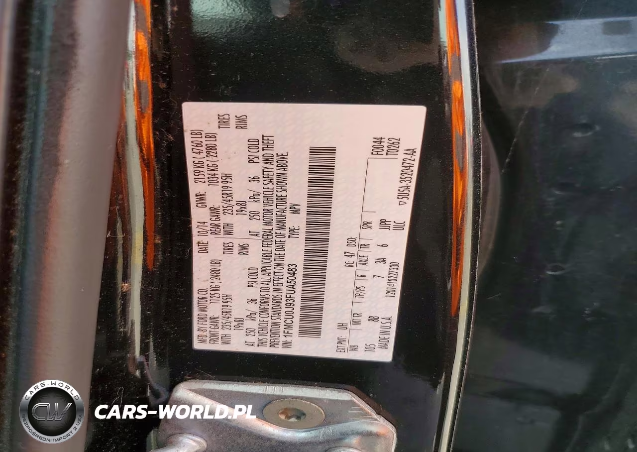 2015 Ford Escape Titanium VIN:1FMCU0J93FUA50483 - 13