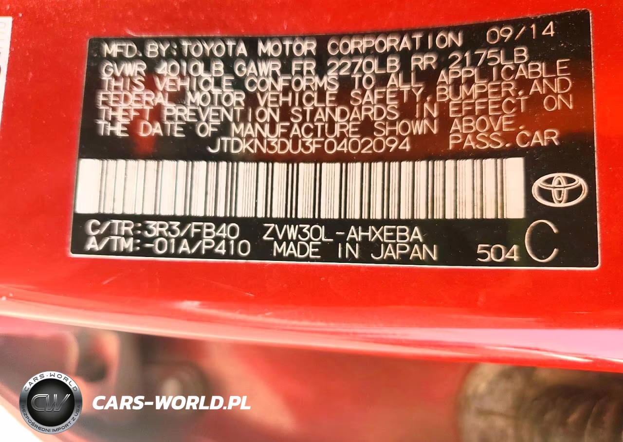 2015 Toyota Prius Two VIN:JTDKN3DU3F0402094 - 12