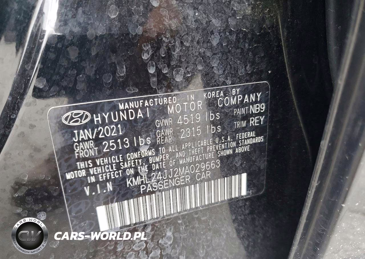 2021 Hyundai Sonata Hybrid VIN:KMHL24JJ2MA029663 - 13