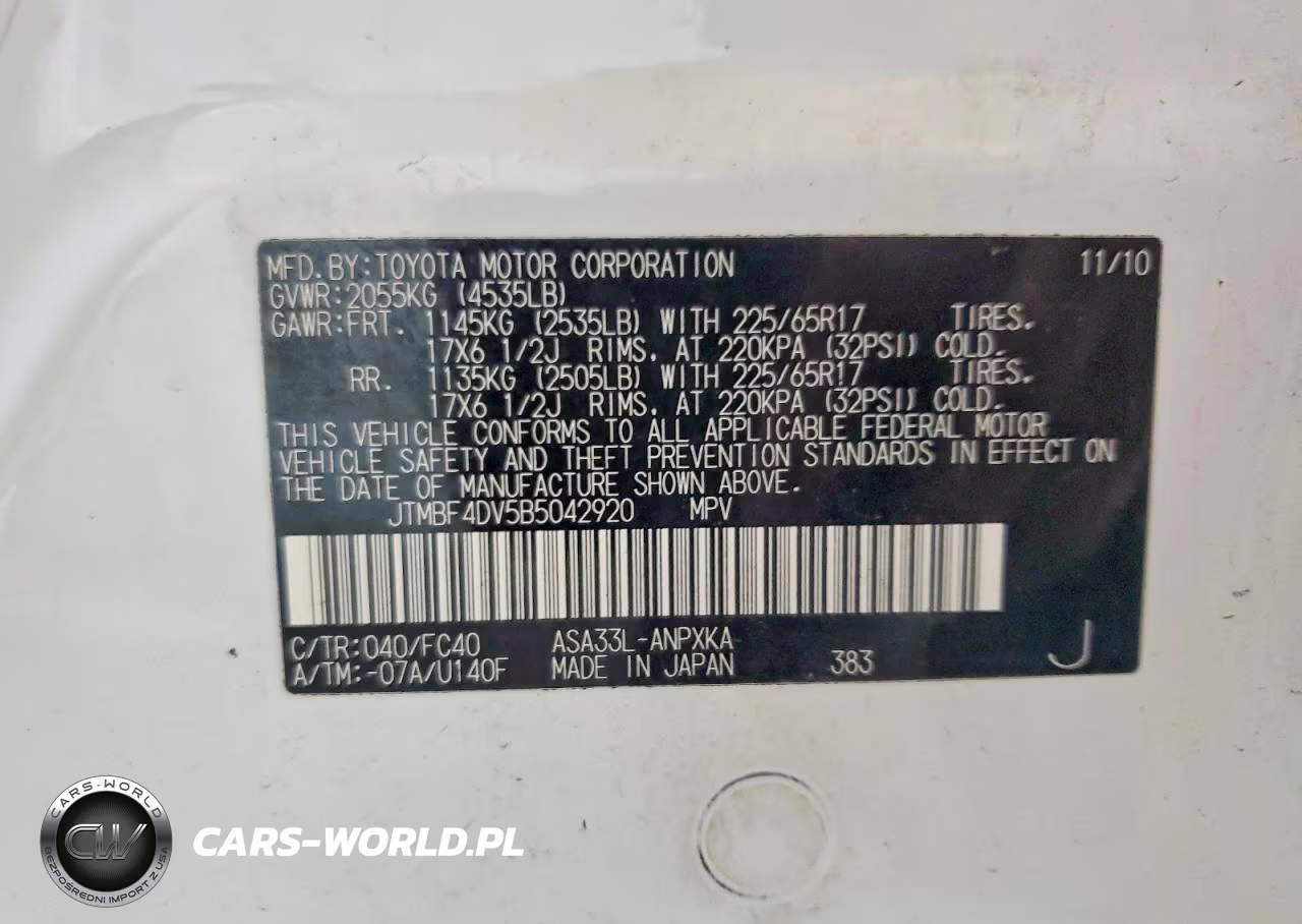 2011 Toyota Rav4 Base VIN:JTMBF4DV5B5042920 - 13