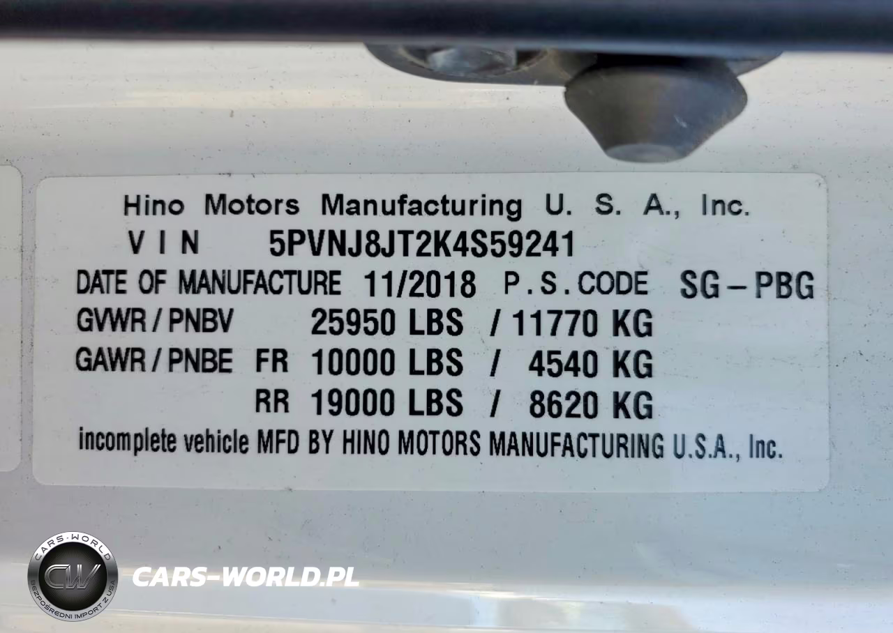 2019 Hino 258-268 VIN:5PVNJ8JT2K4S59241 - 13