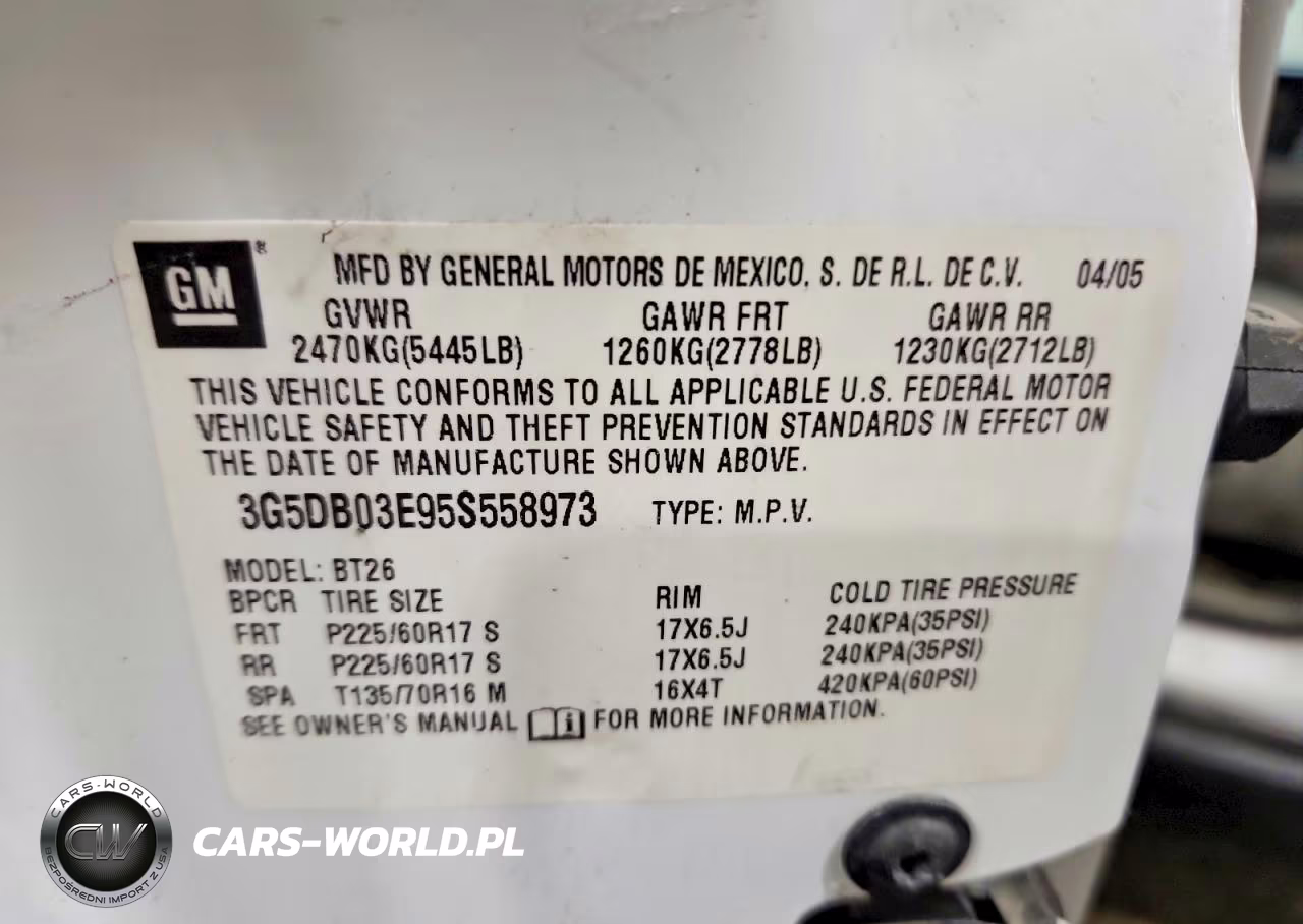 2005 Buick Rendezvous Cx VIN:3G5DB03E95S558973 - 13