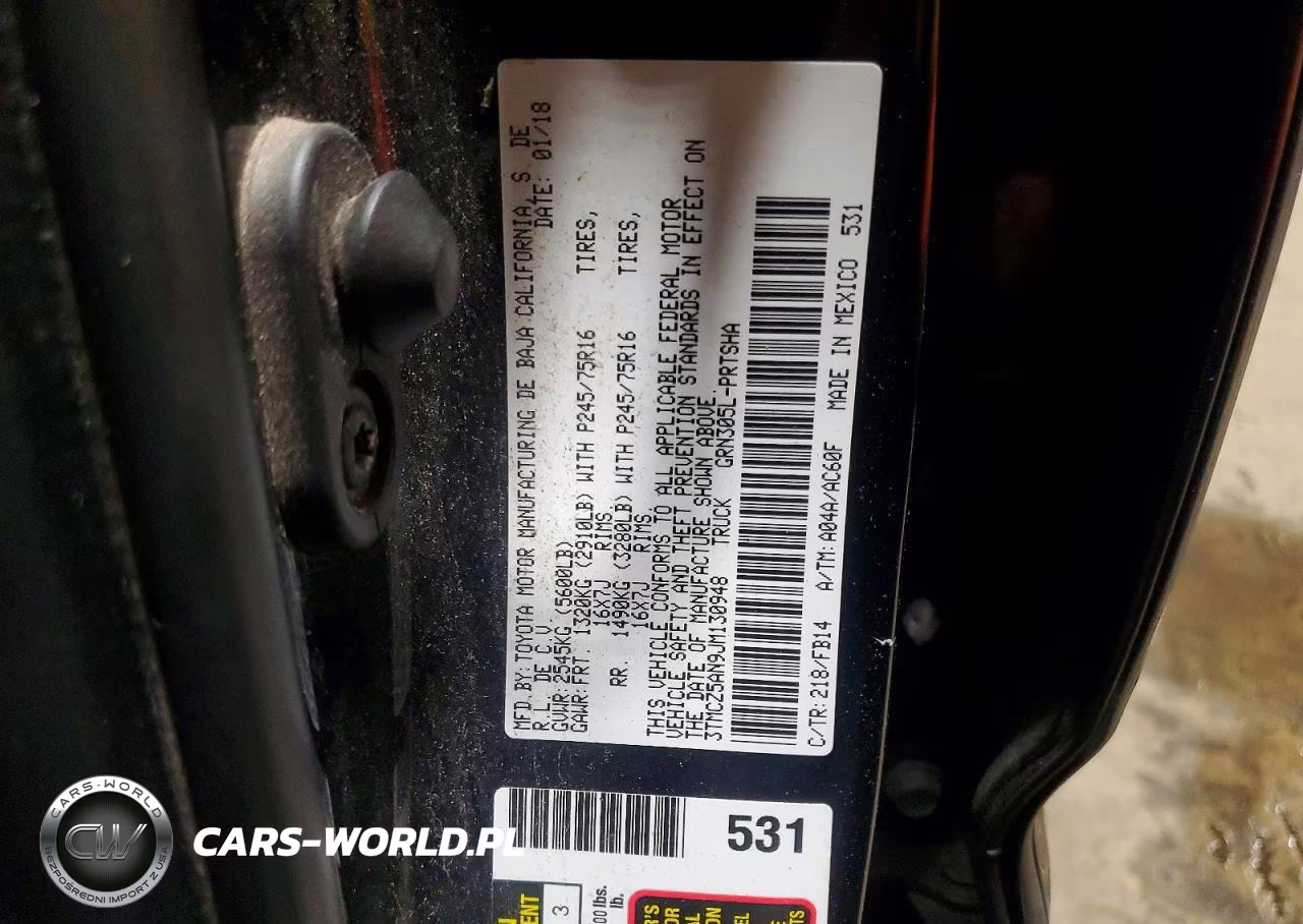 2018 Toyota Tacoma Sr V6 VIN:3TMCZ5AN9JM130948 - 12
