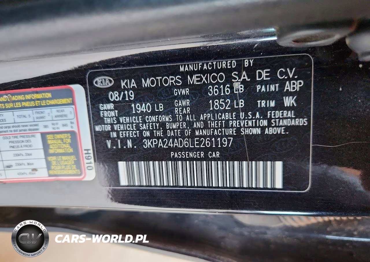 2020 Kia Rio Lx VIN:3KPA24AD6LE261197 - 12