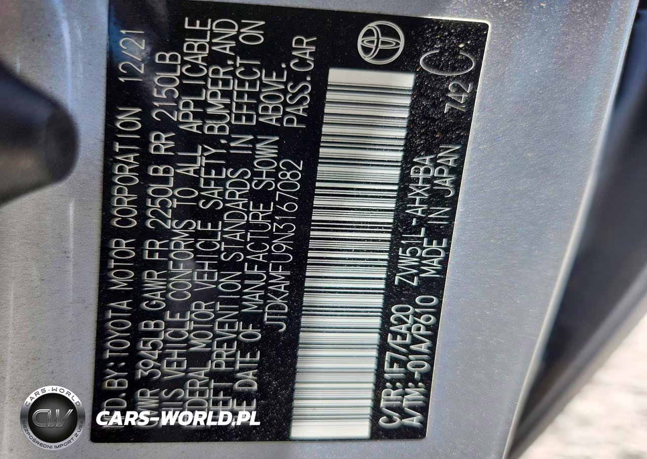 2022 Toyota Prius Xle VIN:JTDKAMFU9N3167082 - 12