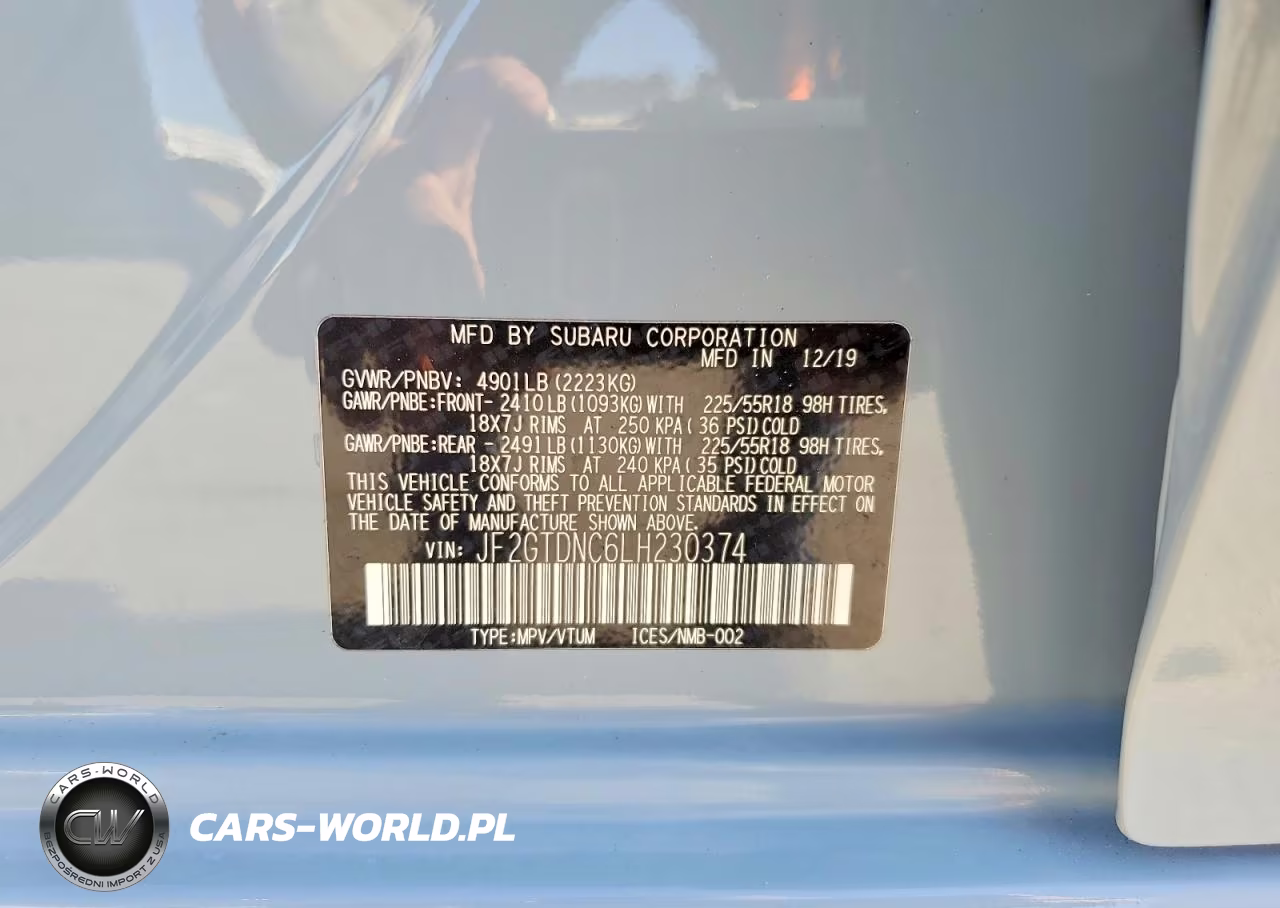 2020 Subaru Crosstrek Hybrid VIN:JF2GTDNC6LH230374 - 12
