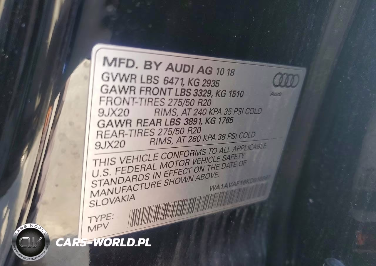 2019 Audi Q8 Premium VIN:WA1AVAF16KD010887 - 13