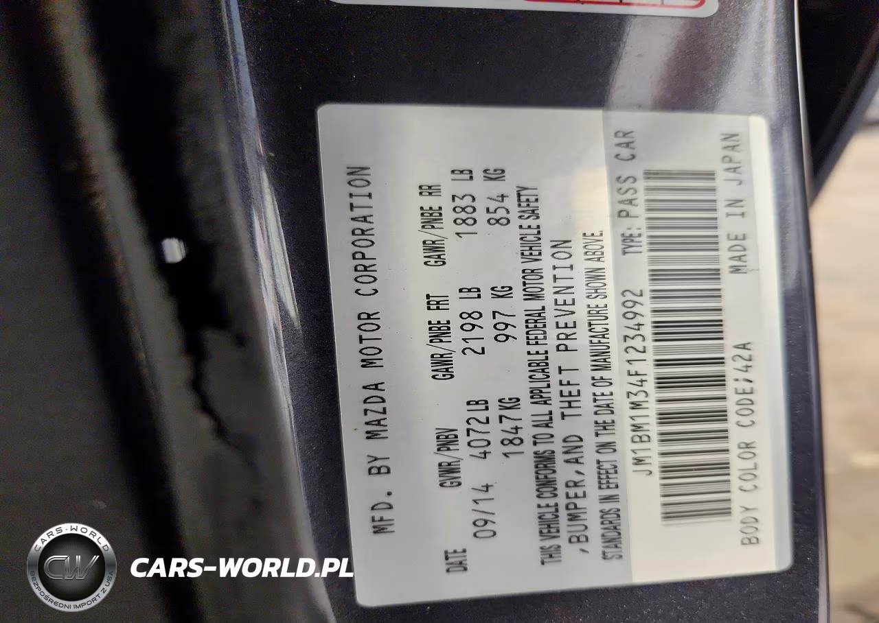 2015 Mazda 3 Grand Touring VIN:JM1BM1M34F1234992 - 12