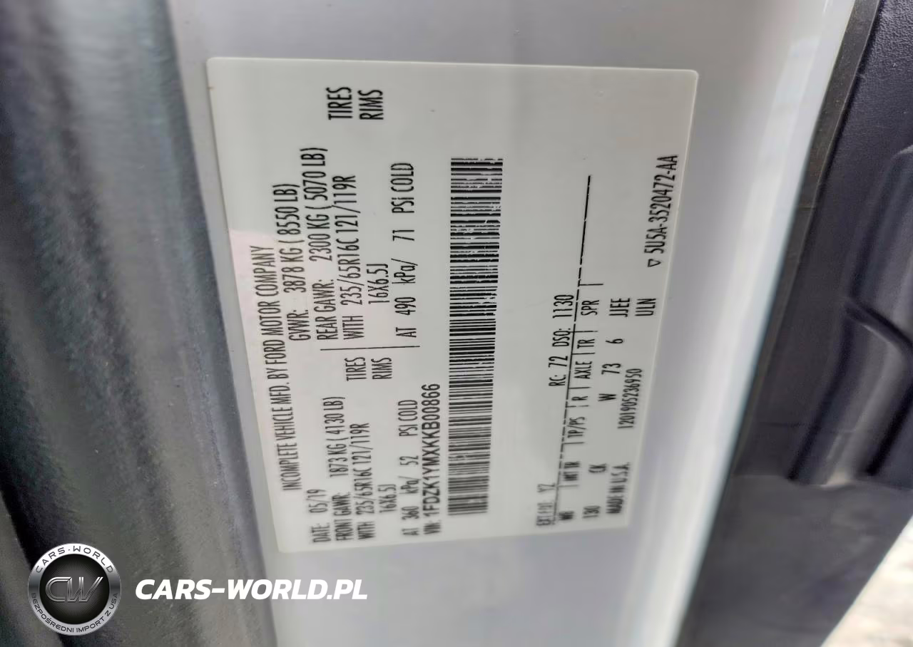 2019 Ford Transit T-150 VIN:1FDZK1YMXKKB00866 - 14