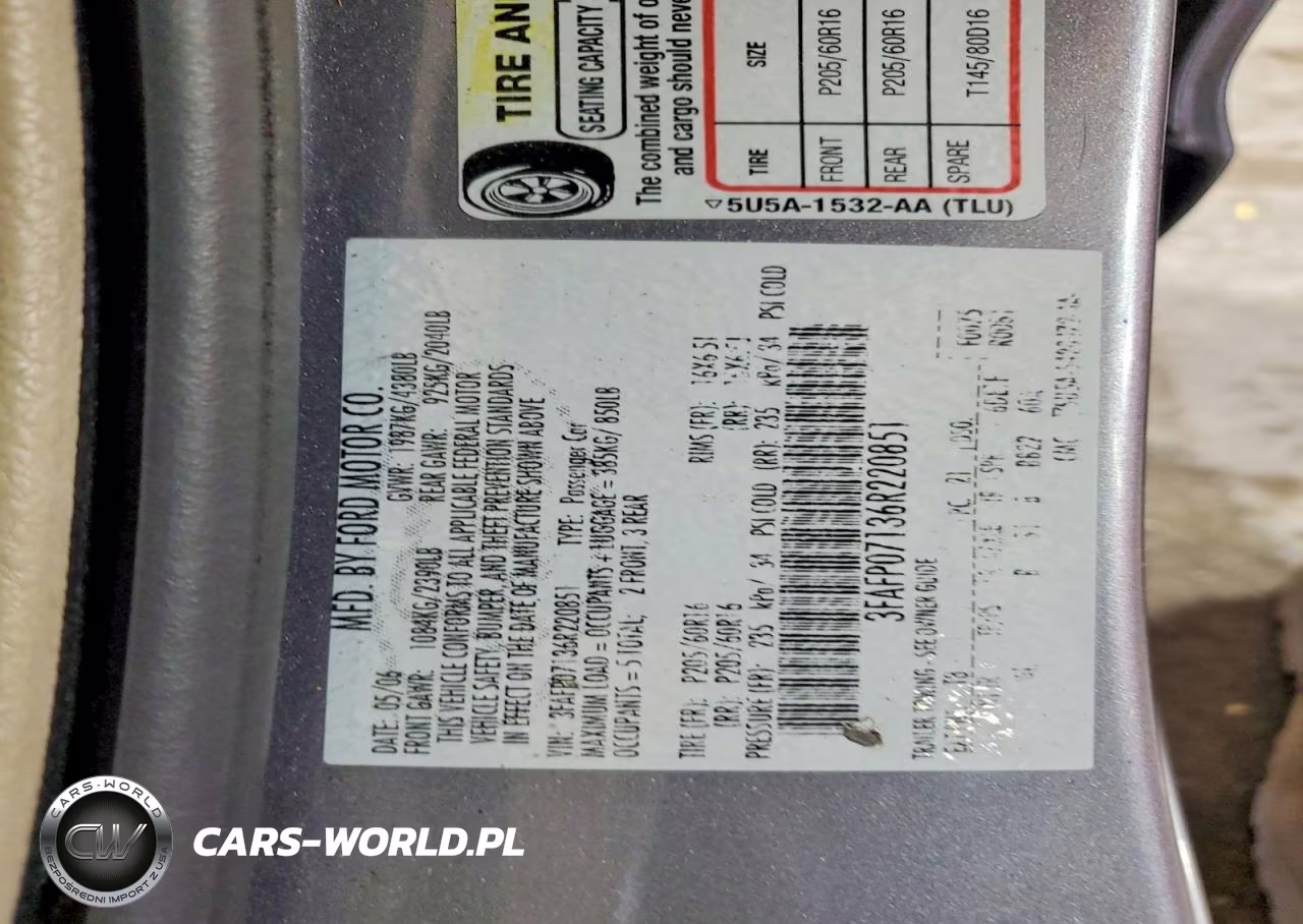 2006 Ford Fusion Se VIN:3FAFP07136R220851 - 13