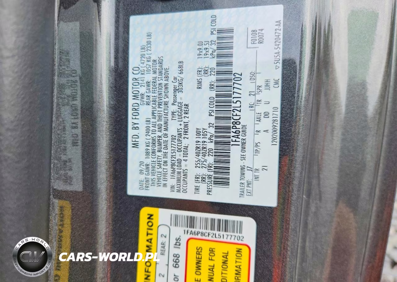 2020 Ford Mustang Gt VIN:1FA6P8CF2L5177702 - 12