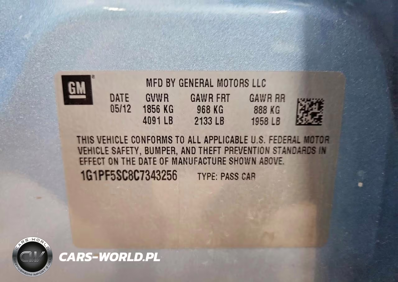2012 Chevrolet Cruze Lt VIN:1G1PF5SC8C7343256 - 12