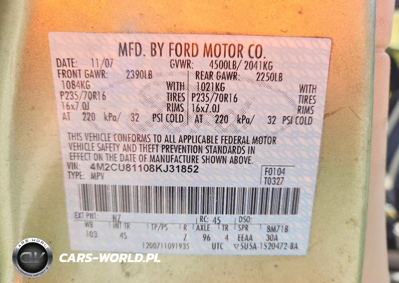 2008 Mercury Mariner VIN:4M2CU81108KJ31852 - 13