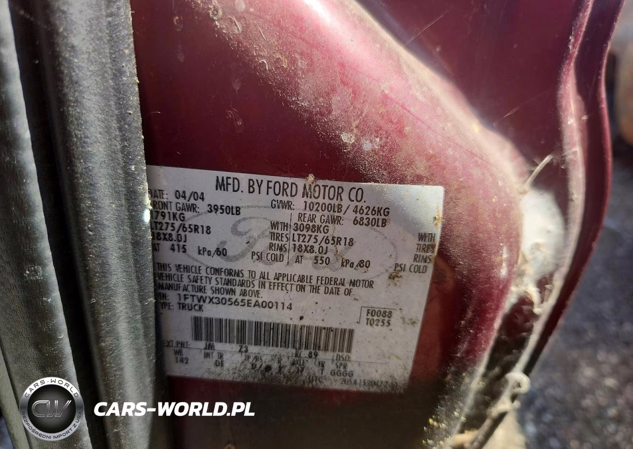 2005 Ford F350 Srw Super Duty VIN:1FTWX30565EA00114 - 13