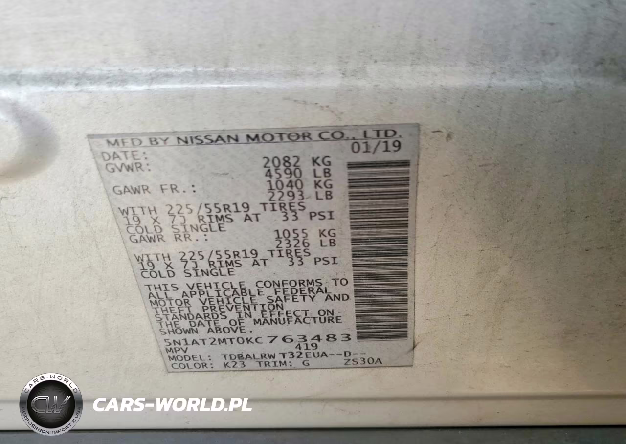 2019 Nissan Rogue Sl VIN:5N1AT2MT0KC763483 - 12