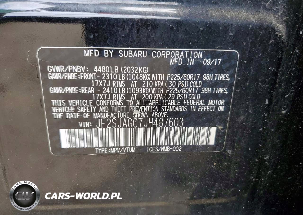 2018 Subaru Forester 2.5I Premium VIN:JF2SJAGC7JH487603 - 13
