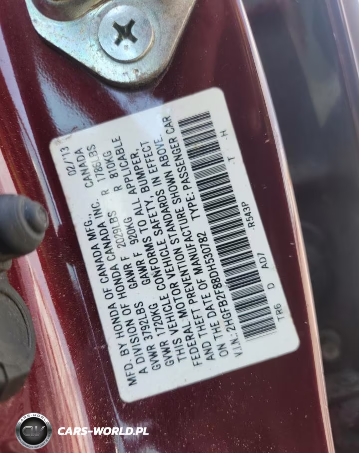 2013 Honda Civic Ex VIN:2HGFB2F88DH530782 - 12