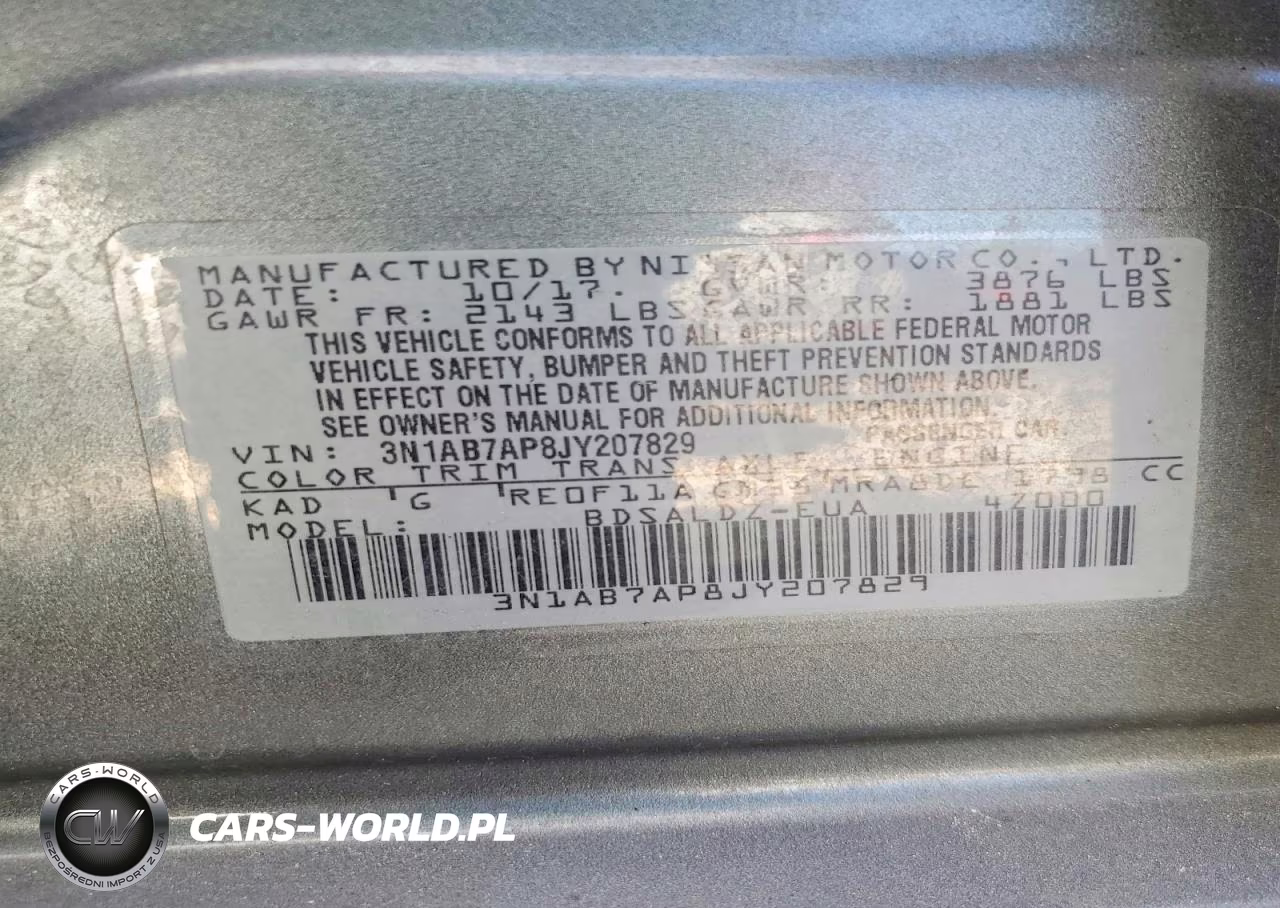 2018 Nissan Sentra Sv VIN:3N1AB7AP8JY207829 - 12