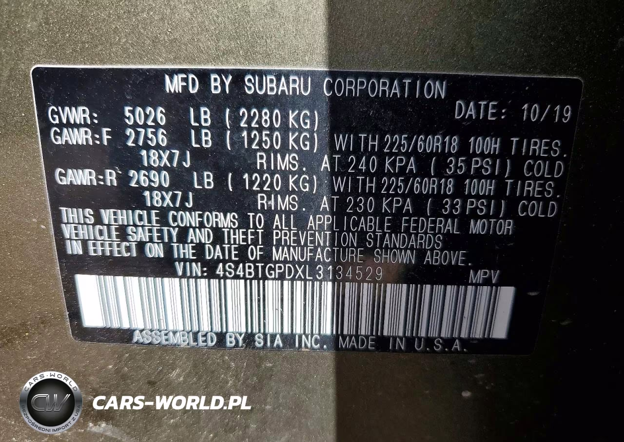 2020 Subaru Outback Touring Ldl VIN:4S4BTGPDXL3134529 - 13