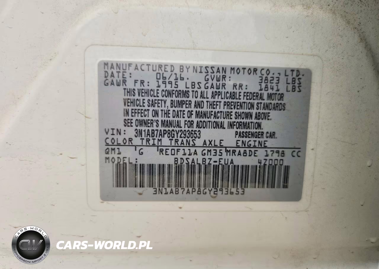 2016 Nissan Sentra S VIN:3N1AB7AP8GY293653 - 12