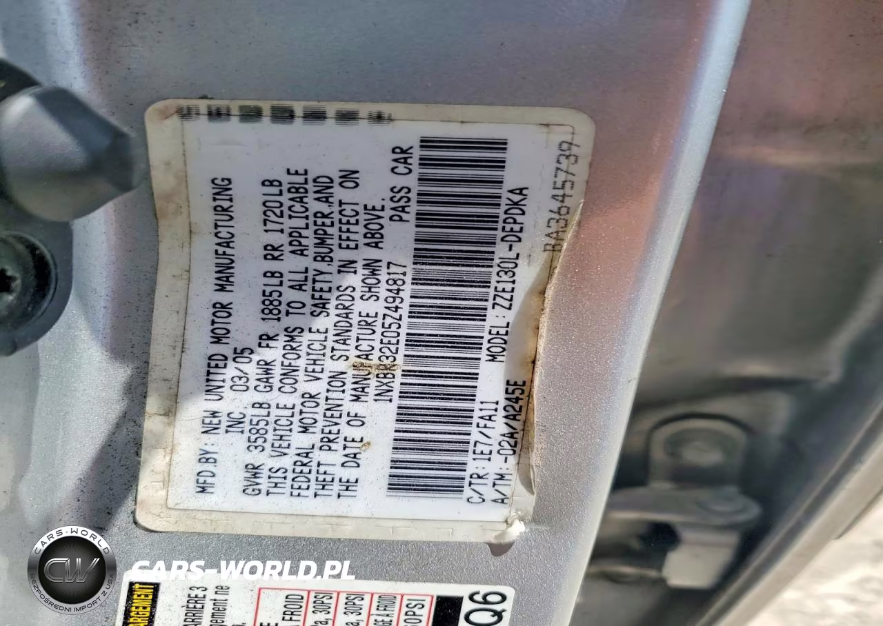 2005 Toyota Corolla Ce VIN:1NXBR32E05Z494817 - 12