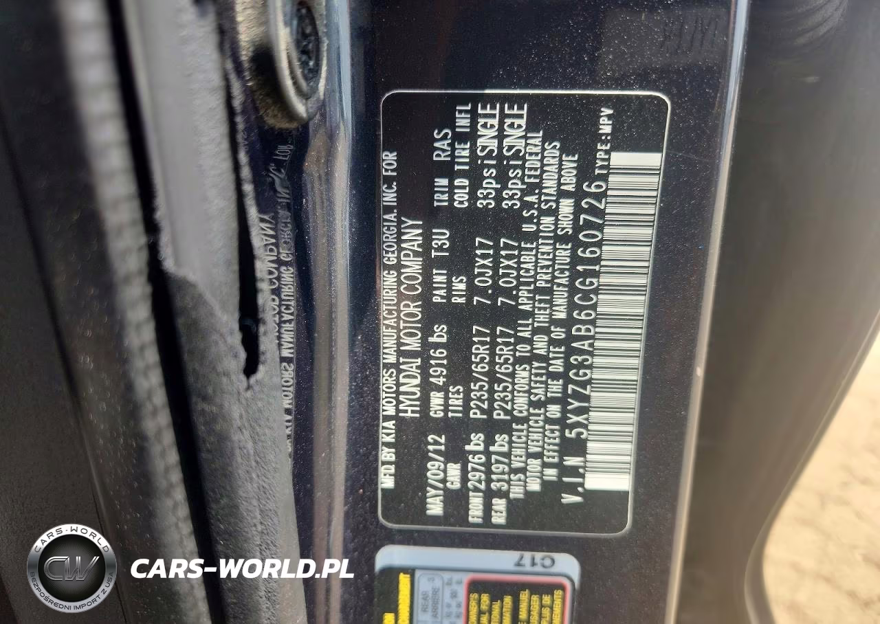 2012 Hyundai Santa Fe Gls VIN:5XYZG3AB6CG160726 - 12