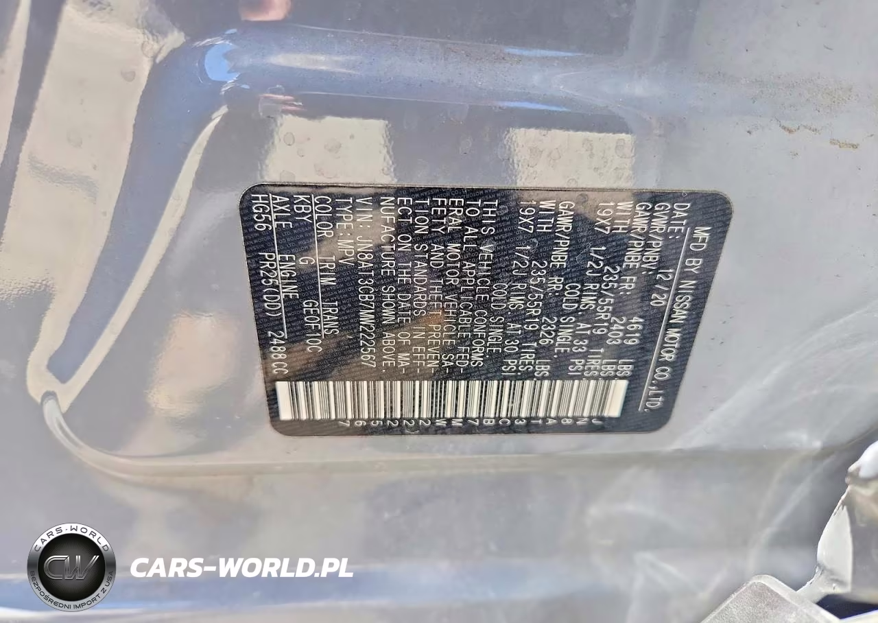2021 Nissan Rogue Sl VIN:JN8AT3CB7MW222567 - 12