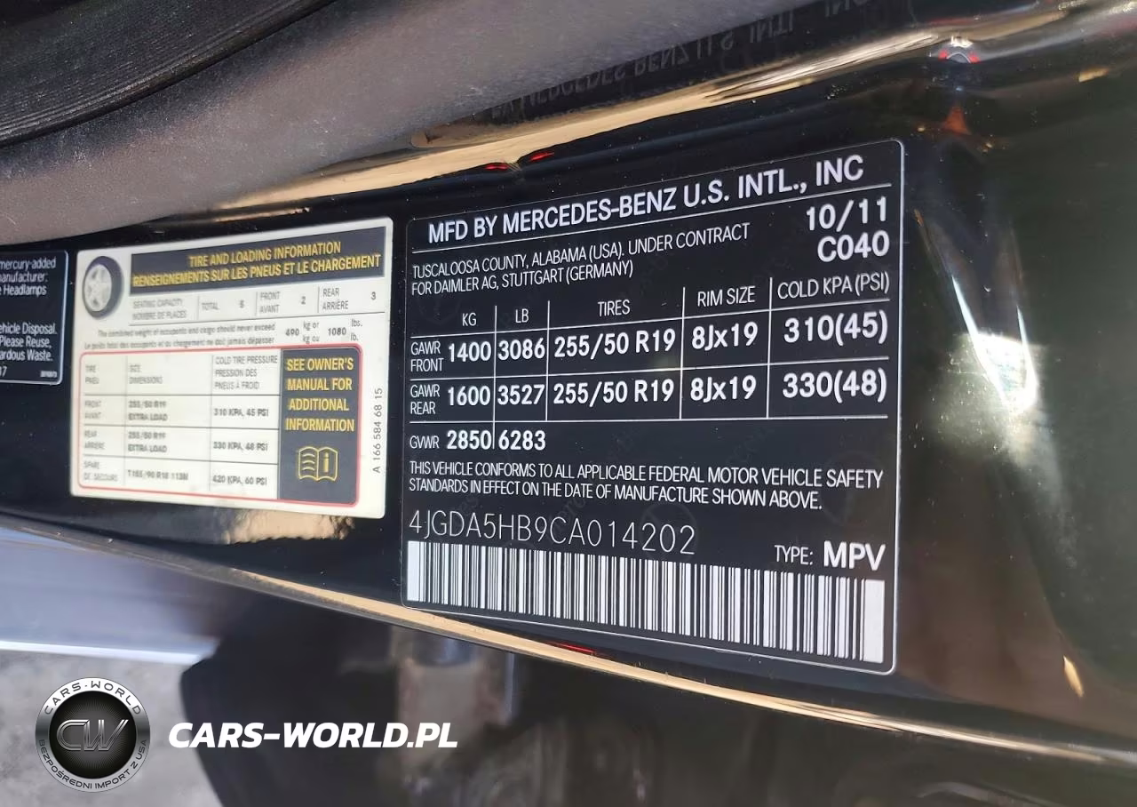 2012 Mercedes-Benz Ml 350 4Matic VIN:4JGDA5HB9CA014202 - 13