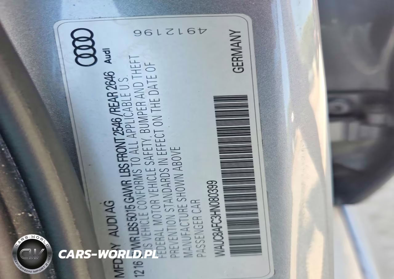 2017 Audi A6 Premium VIN:WAUC8AFC3HN080399 - 12
