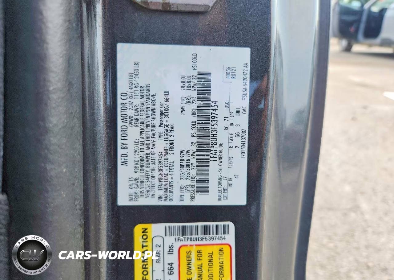 2015 Ford Mustang VIN:1FATP8UH3F5397454 - 12