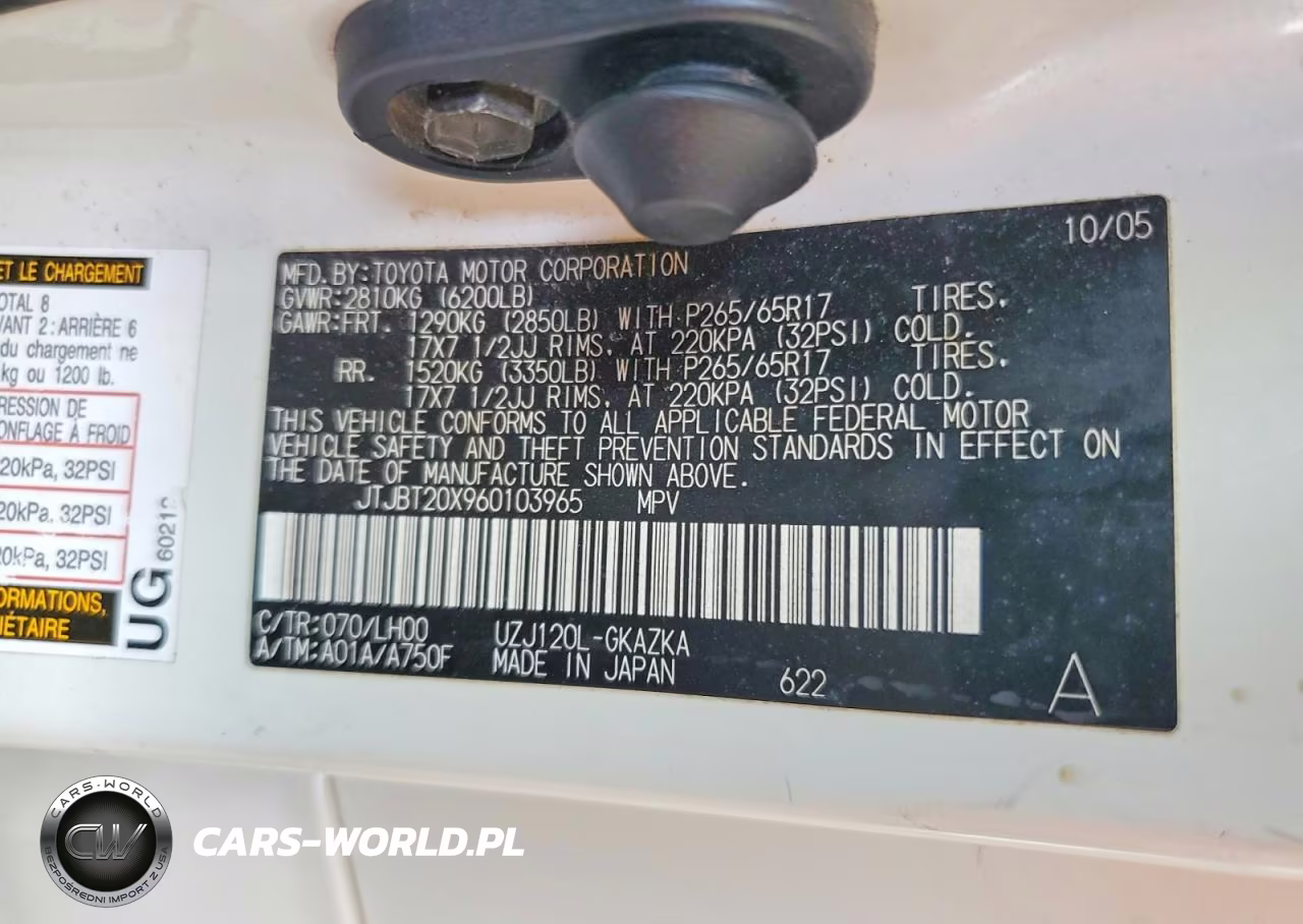 2006 Lexus Gx 470 VIN:JTJBT20X960103965 - 13