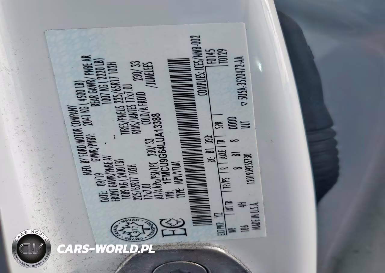 2020 Ford Escape Se VIN:1FMCU9G64LUA13388 - 13