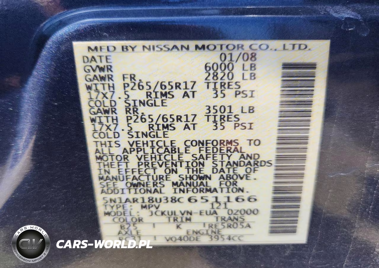 2008 Nissan Pathfinder S VIN:5N1AR18U38C651166 - 14