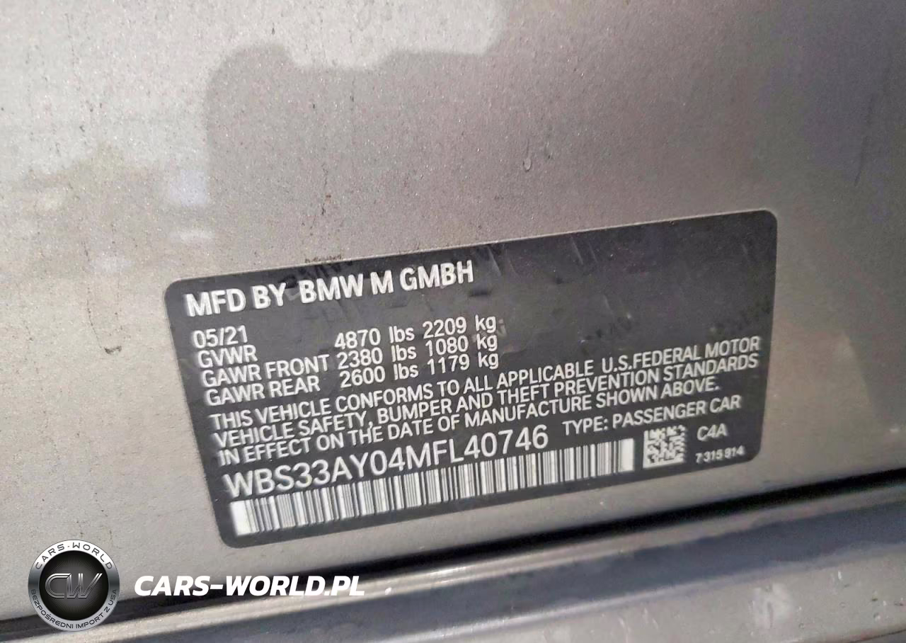 2021 BMW M3 Competition VIN:WBS33AY04MFL40746 - 12