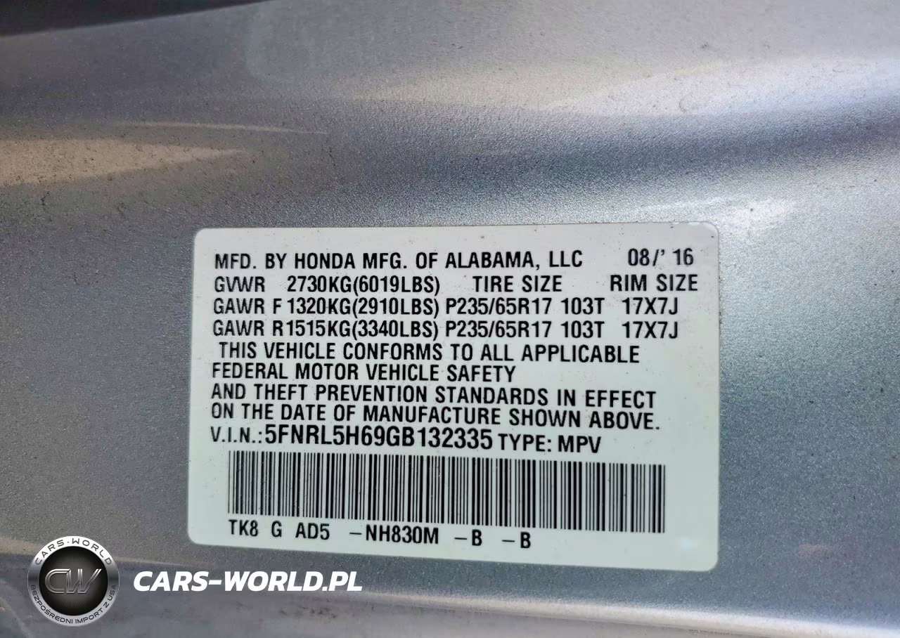 2016 Honda Odyssey Exl VIN:5FNRL5H69GB132335 - 13