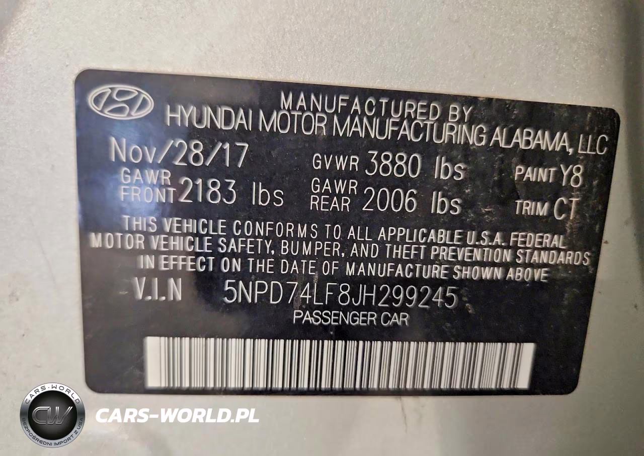 2018 Hyundai Elantra Se VIN:5NPD74LF8JH299245 - 12