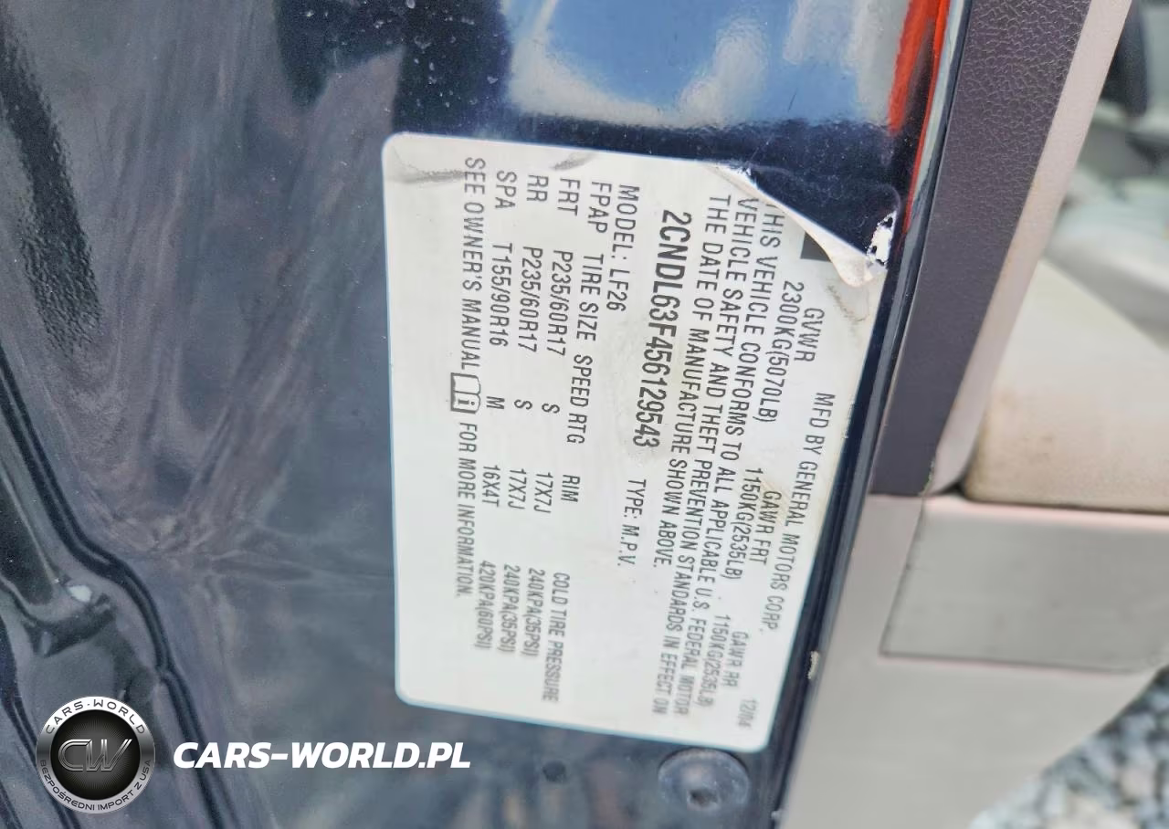 2005 Chevrolet Equinox Lt VIN:2CNDL63F456129543 - 12