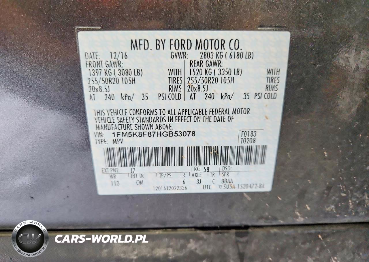 2017 Ford Explorer Limited VIN:1FM5K8F87HGB53078 - 14
