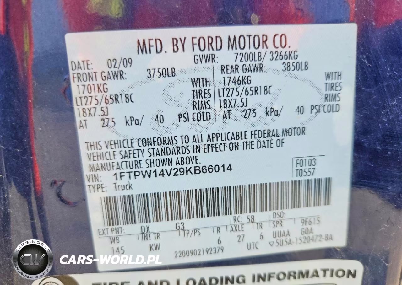 2009 Ford F150 Supercrew VIN:1FTPW14V29KB66014 - 12