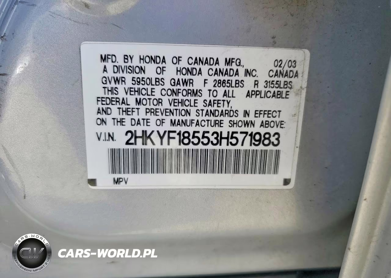 2003 Honda Pilot Exl VIN:2HKYF18553H571983 - 13