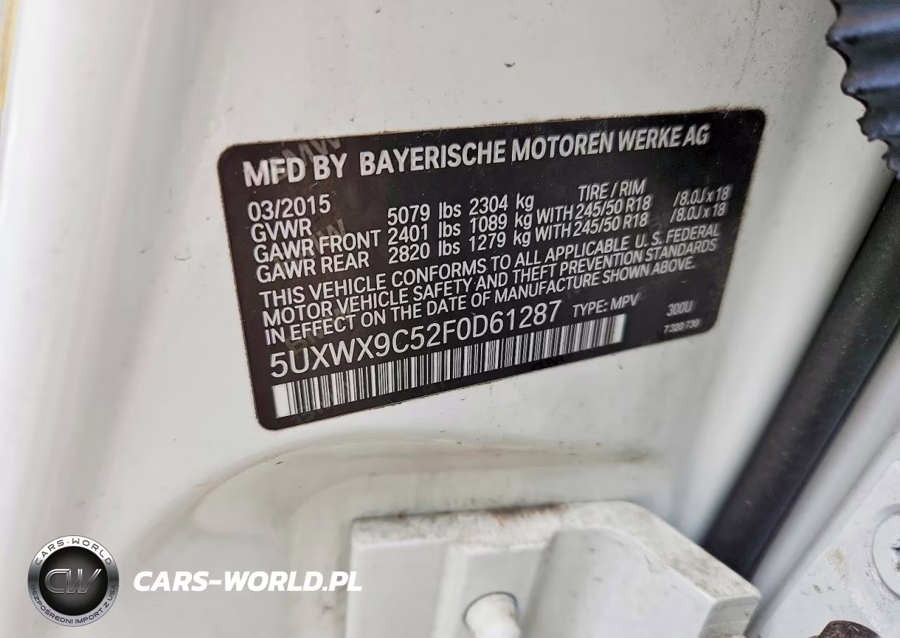 2015 BMW X3 xDrive28I VIN:5UXWX9C52F0D61287 - 13