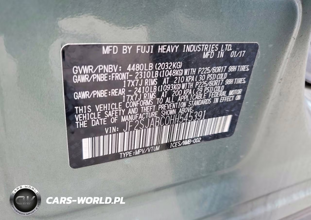 2017 Subaru Forester 2.5I VIN:JF2SJABC0HH545391 - 12