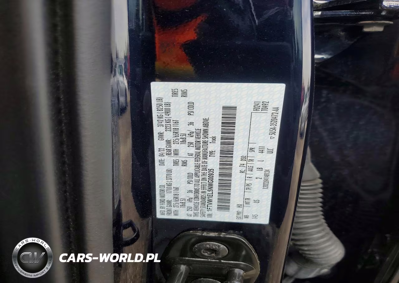 2022 Ford F150 Lightning Pro VIN:1FTVW1EL5NWG00935 - 12
